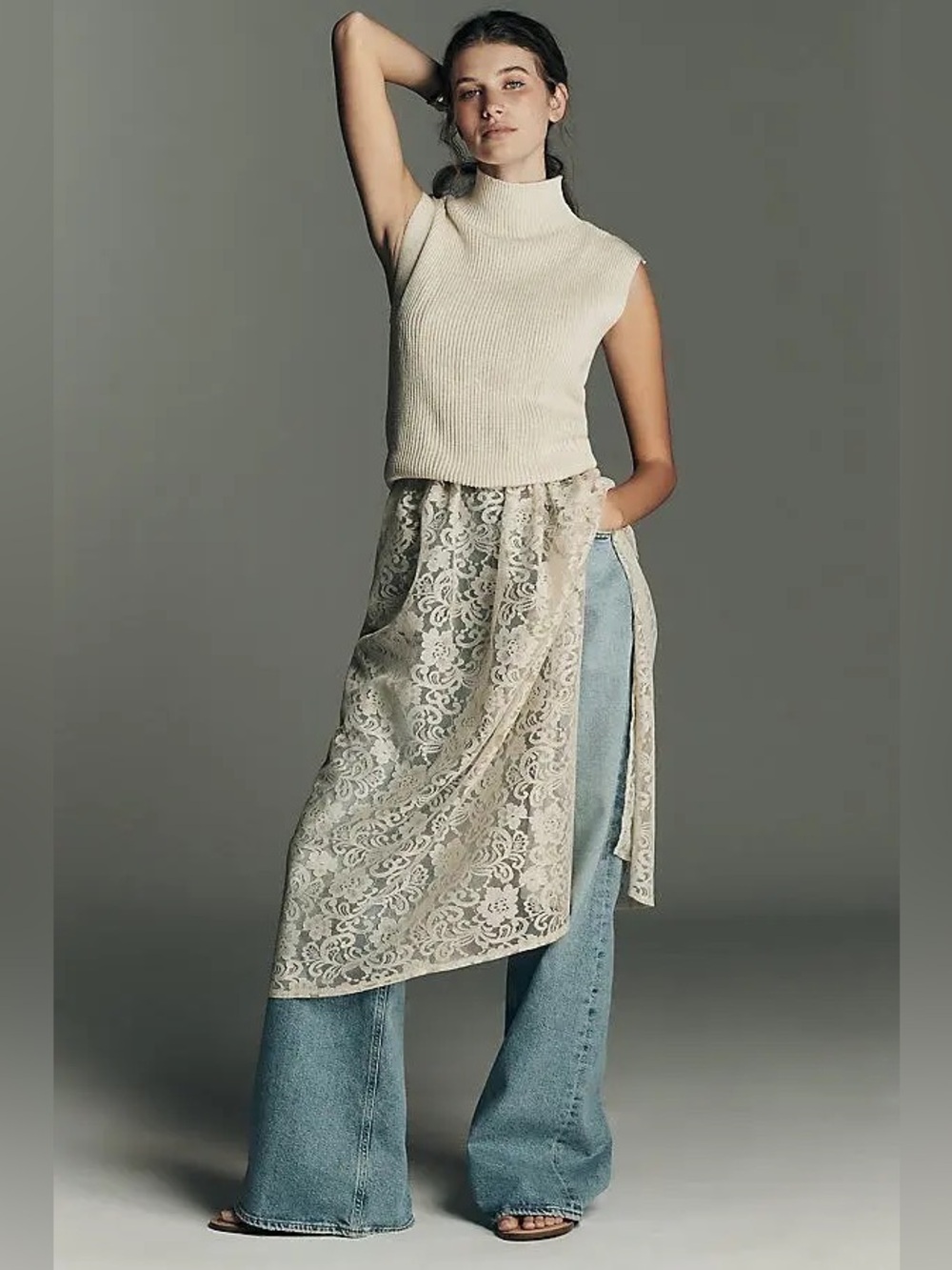 Anthropologie Twofer Lace Sweater Dress NWT